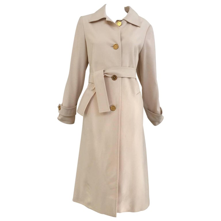 Hermes creme wool coat, 1970s For Sale at 1stDibs