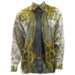 Gianni Versace Silk Floral Motif Print Blouse