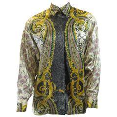 Gianni Versace Silk Floral Motif Print Blouse 7