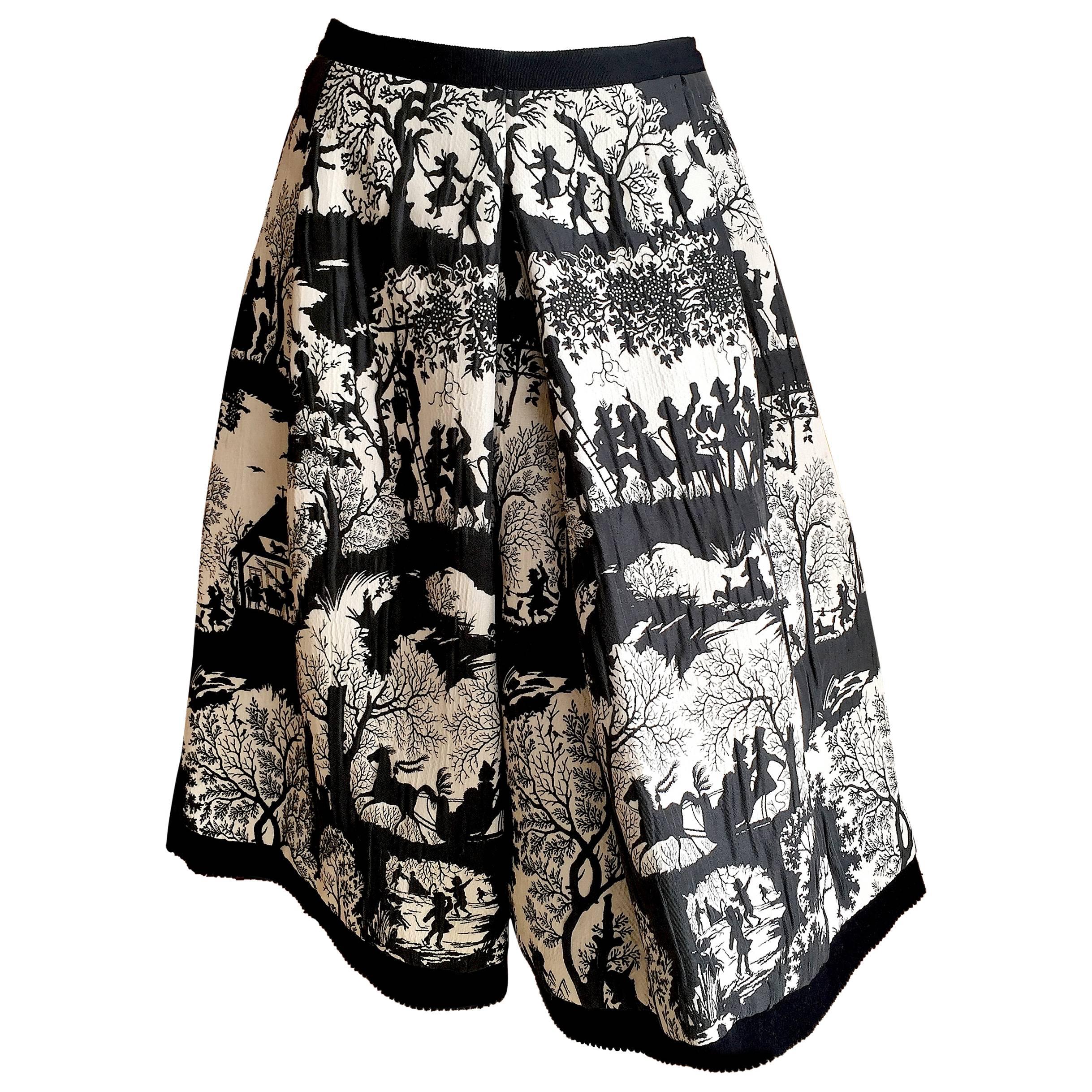 Oscar de la Renta Toile Pattern Skirt For Sale