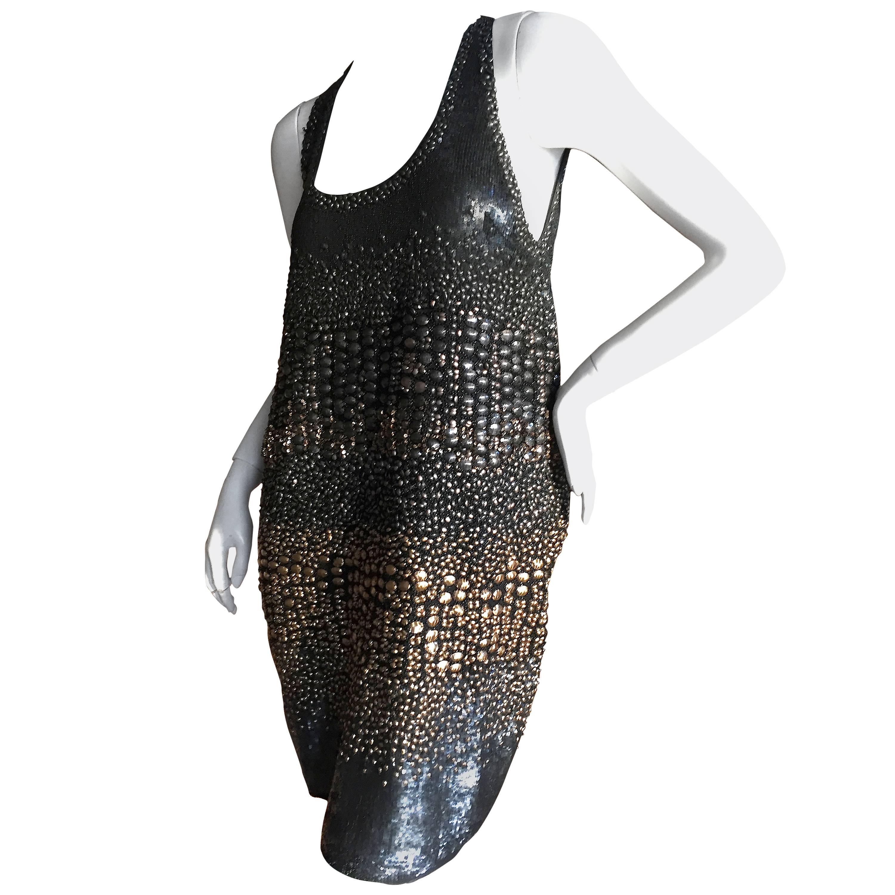 Gianfranco Ferre Embellished Sequin Dress with Keyhole Back For Sale