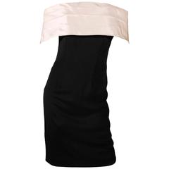 1980s Vintage Christian Dior - Tuxedo cocktaildress in black & white 4