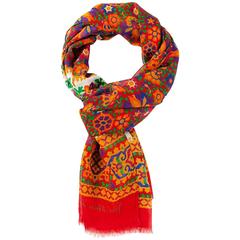 Saint Laurent Silk Multicolour Floral Scarf