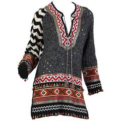 Vintage Moschino Couture Artistic Mongolian Inspired Sweater