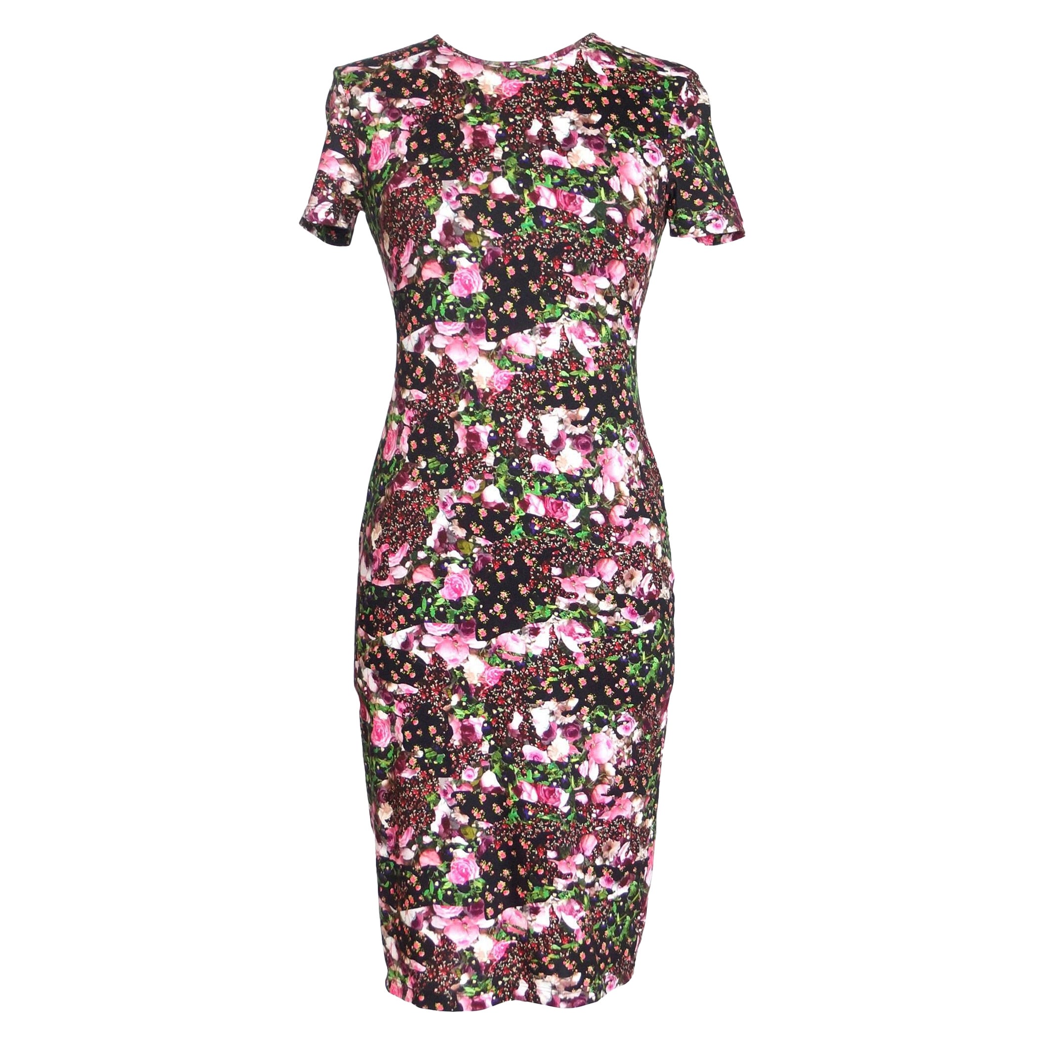 Givenchy Dress Lush Floral Fitted Sheath 42 / 6 New For Sale at 1stDibs