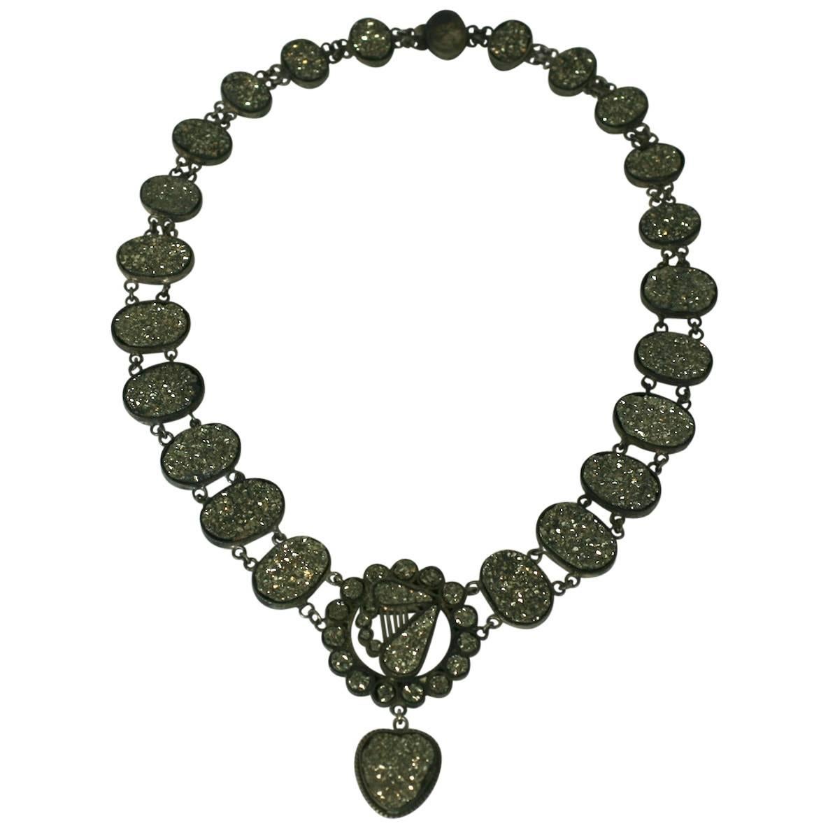 Wonderful Victorian Pyrite Necklace For Sale