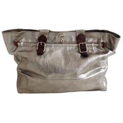 Marni Silver Leather Weekend Bag