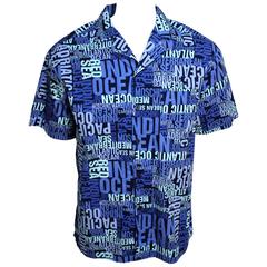 Vintage Mens Moschino Ocean Print Summer Shirt