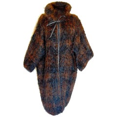 Bonnie Cashin Sills Mohair NOH Coat Black Brown Wool Leather Trim Museum Piece 4