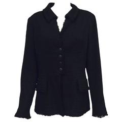 Chanel Spring 2009 Black Tweed Jacket Size 50 For Sale at 1stDibs