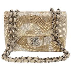 Chanel Gold Silver Crystal Mini Classic Flap- Collectible Chanel Gold Silver Crystal Mini Classic Flap- Collectible