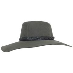 Vintage Gucci grey felt fedora with braided leather band 1970s