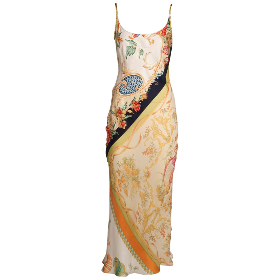 Salvatore Ferragamo Scarf-Like Printed Silk Slip Dress & Blouse Set