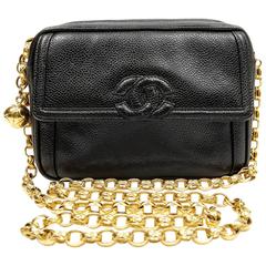 Chanel Black Caviar Leather Camera Bag