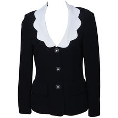 Moschino Scalloped Collar Jacket with Daisy Buttons