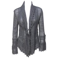 Jean Paul Gaultier Delicate Wool Scalloped Edge Sweater