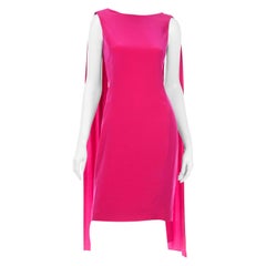 Albert Nipon Boutique Abendkleid aus rosa Seide mit drapierten Paneelen