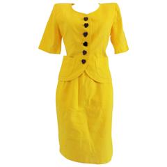 1970s Yves Saint Laurent Yellow Suit