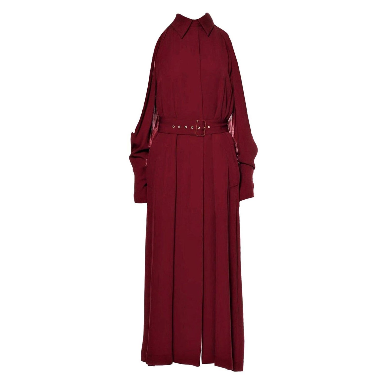 Sold at Auction: A Jean-Louis Scherrer by Stephane Rolland burgundy velvet  dress with painte