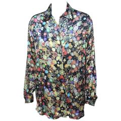 Moschino Photo Print Button Blouse