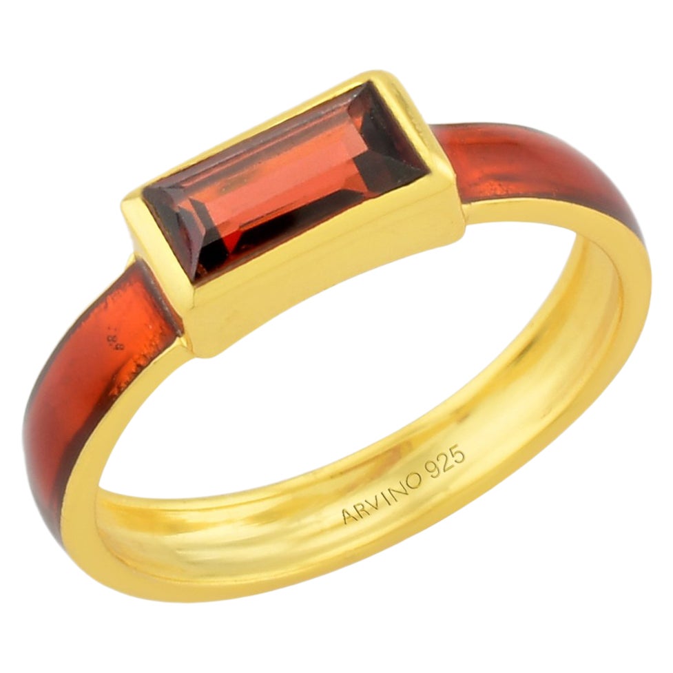 For Sale:  Garnet Enamel Ring