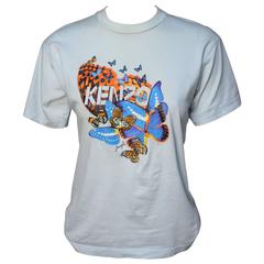 Vintage 1980s Kenzo Jungle Embroidered Butterfly Tee