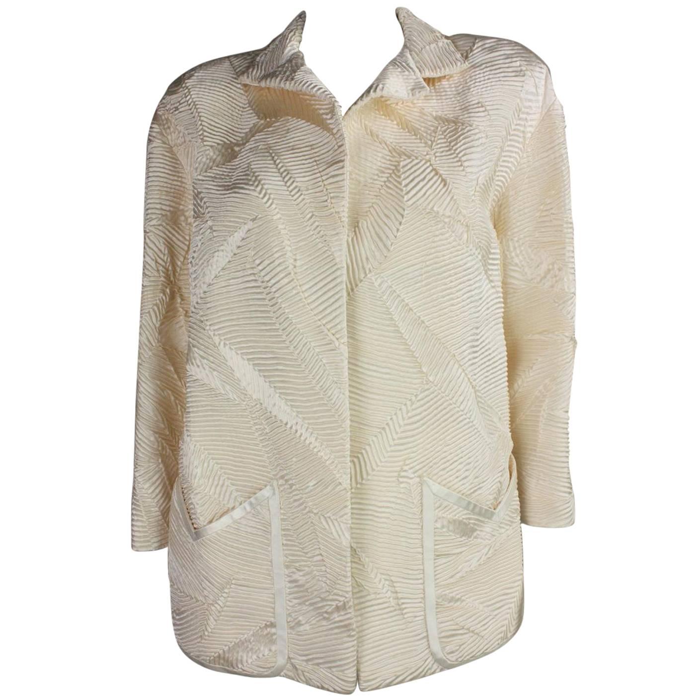 1980's Galanos Textured Silk Jacket