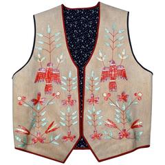 Used 1940s Native American Quillwork Regalia Vest 
