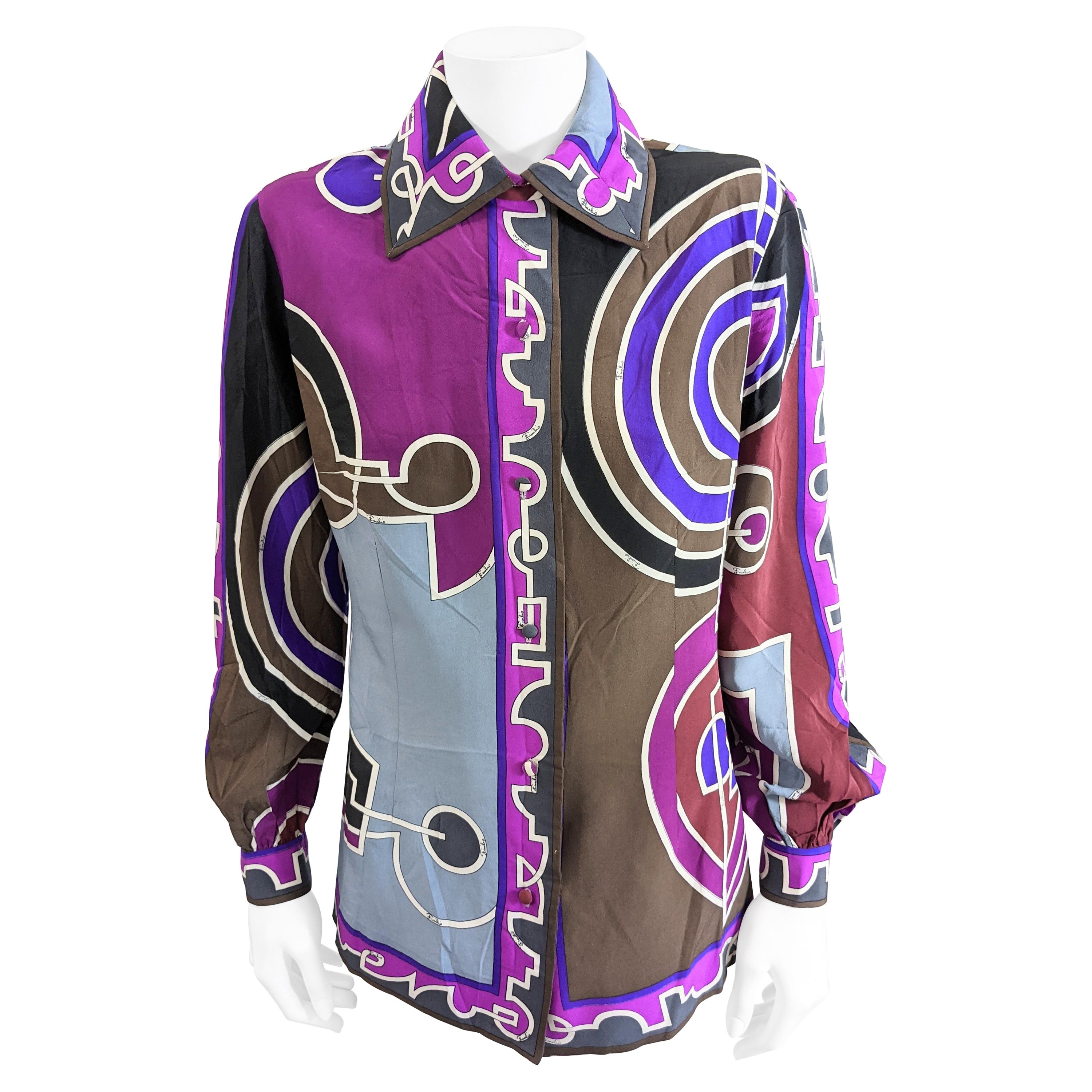 Emilio Pucci Silk Crepe Shirt For Sale