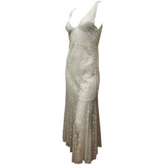 1930s Embroidered Lace Dress 5