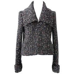 Chanel Tweed Boucle Zipper Jacket