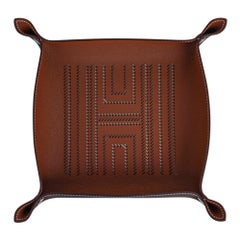 Hermes H Chevrons Mises Et Relances Change Tray Fauve / Ebene New w/Box