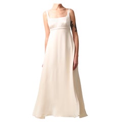 Christian Dior Vintage ivory white fit and flare silk wedding midi swing dress