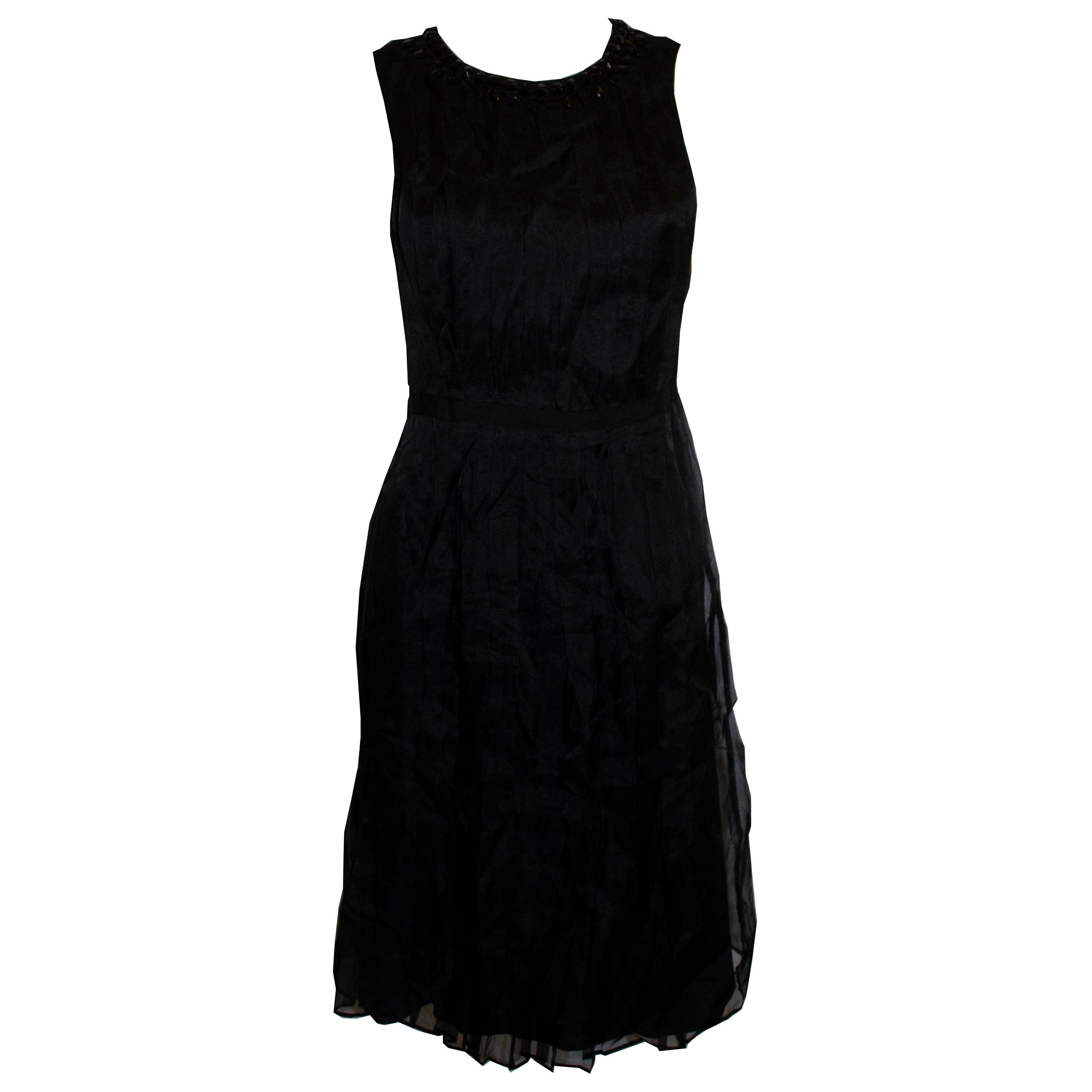 Armani Collezzioni Black Cocktail Dress with Pleat Detail