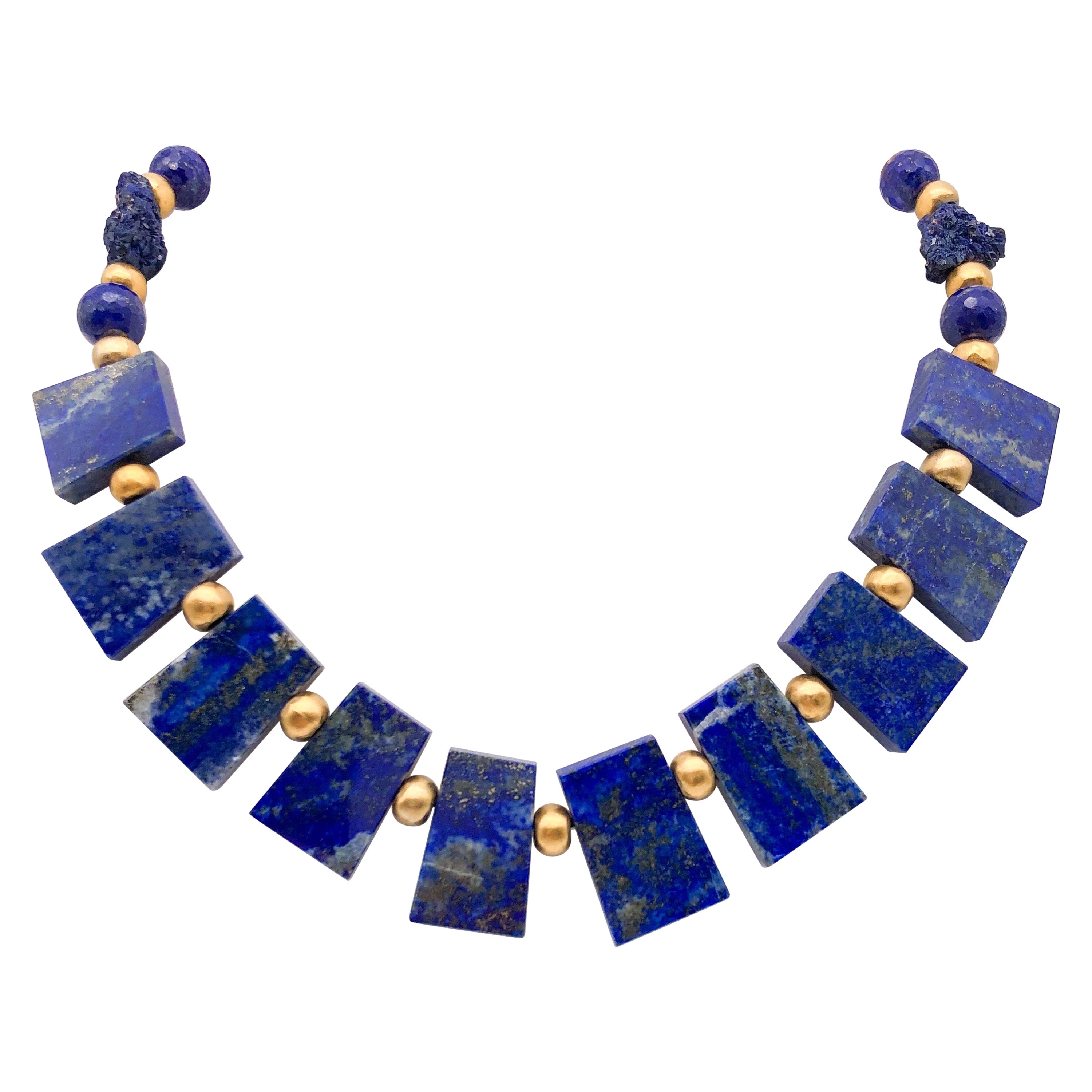 Fabulous Large Lapis Lazuli Bead Necklace at 1stDibs