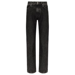 Used Versace Mens SS20 Faded Black Straight Denim Jeans Size 32