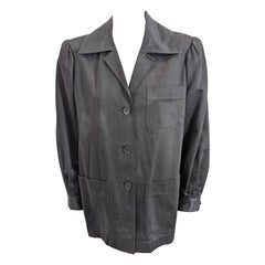 Vintage Early Yves Saint Laurent Black Twill Work Jacket