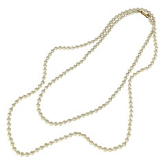 Miriam Haskell Long Faux Pearl Necklace