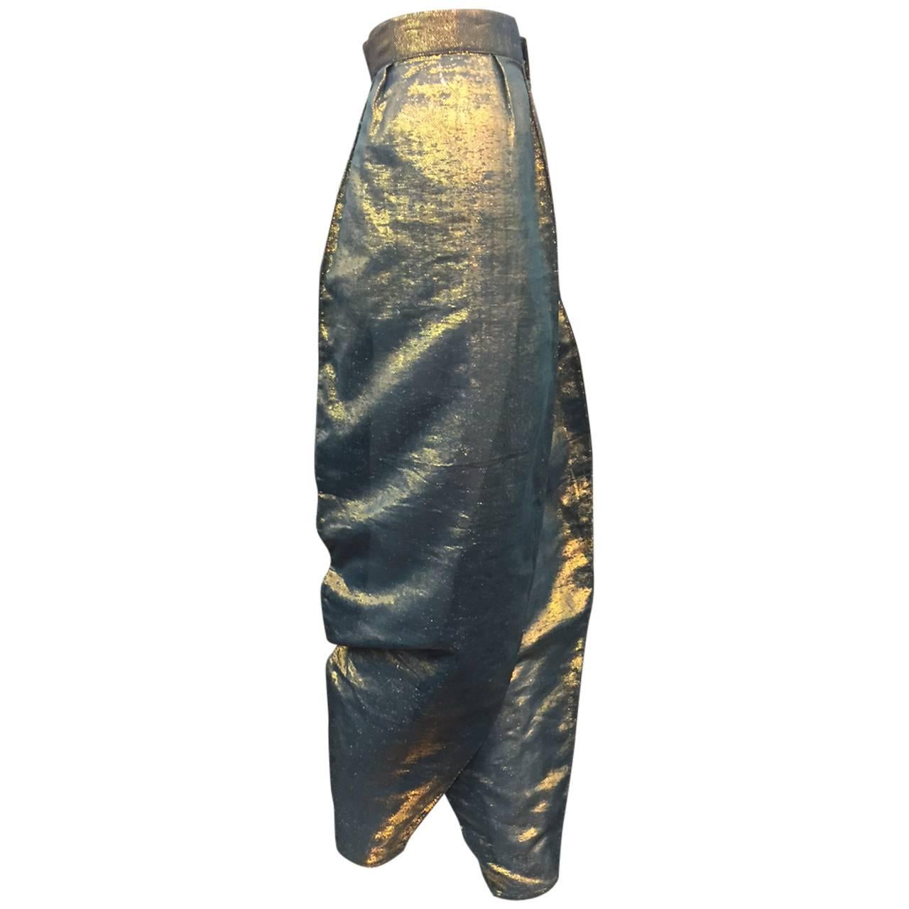 1978 Kansai Yamamoto Cotton and Lame Harem-Style Pants in Fire Opal Colors