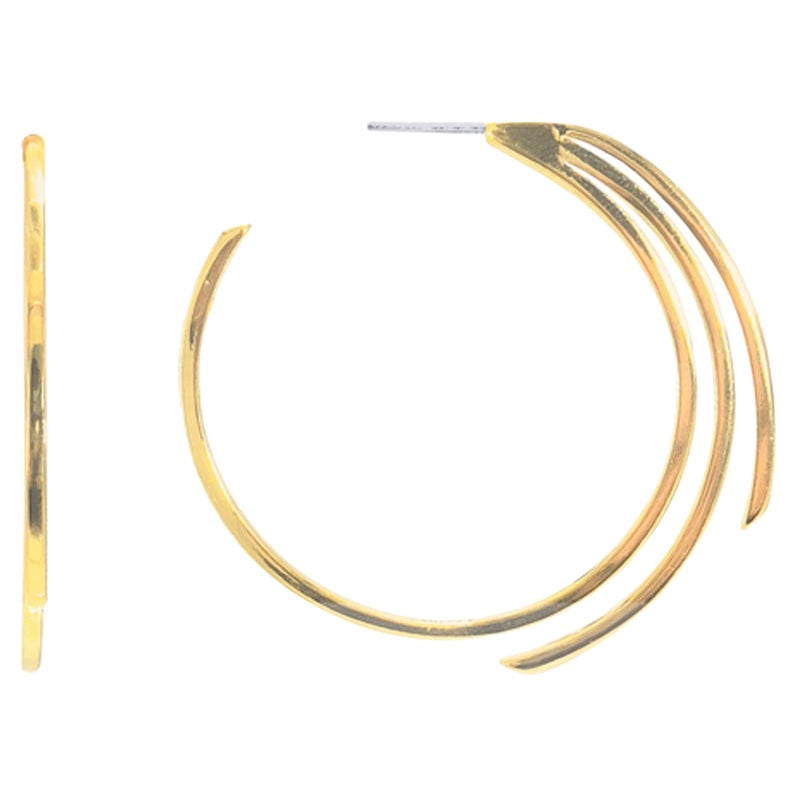 14k Gold Plated Brass Damiana Shooting Star Hoop For Sale