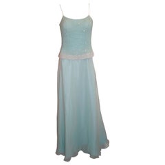 Emma Sommerset Silk Gown with Bead Detail and Matching Scarf