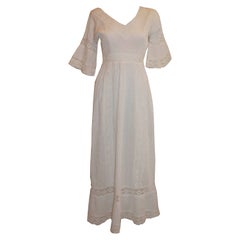 Vintage White Mexicana Evening Gown