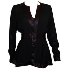 Vintage Ossie Clark Black Crepe Jacket