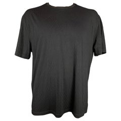 GIORGIO ARMANI Size XXL Black Rhombus Viscose Blend Crew-Neck T-shirt