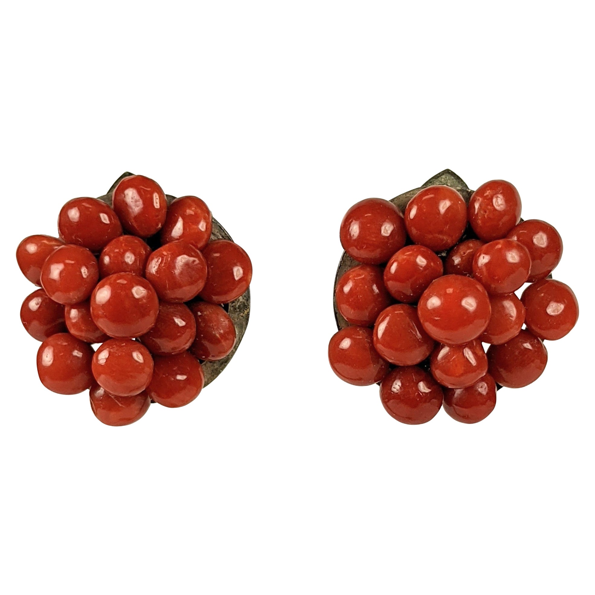 Italian Red Coral Clips