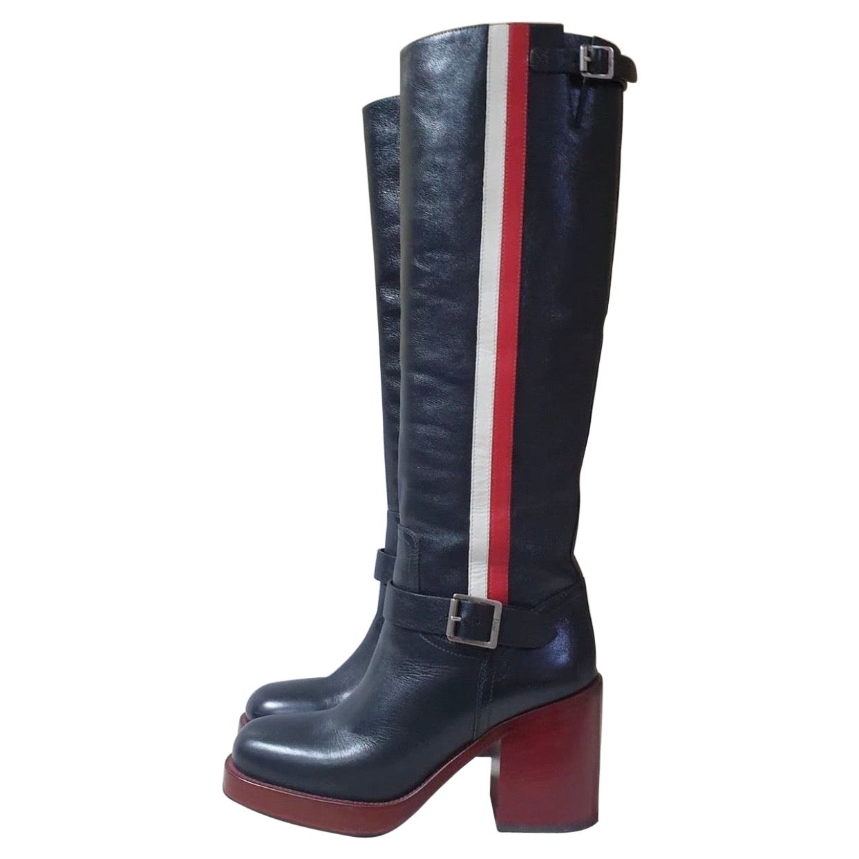 Dior Black Leather 'diorider' Tall Boots