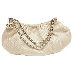 Chanel Ivory Python Half Moon Bag