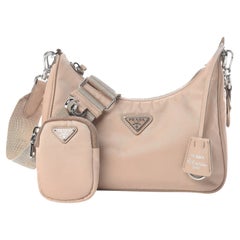 Prada Re-Edition 2005 Cameo Beige Saffiano Leder Crossbody Tasche