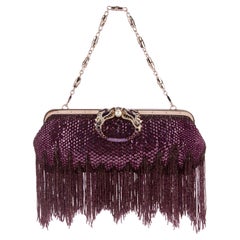 Gucci by Tom Ford Limited Edition Purple Sequin Fringe Dragon Clutch Bag SS 2004