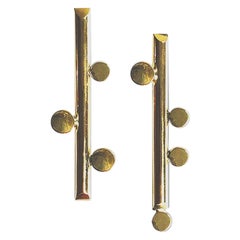 Celia Linear Earring On 14K Gold Plated Brass with Sterling Silver Post